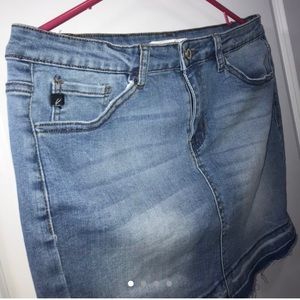 Light wash Denim Midi Skirt